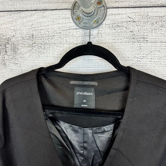 Privé Alliance Women's Black Wool Blend Longline Coat Size XS - Picture 2 of 11